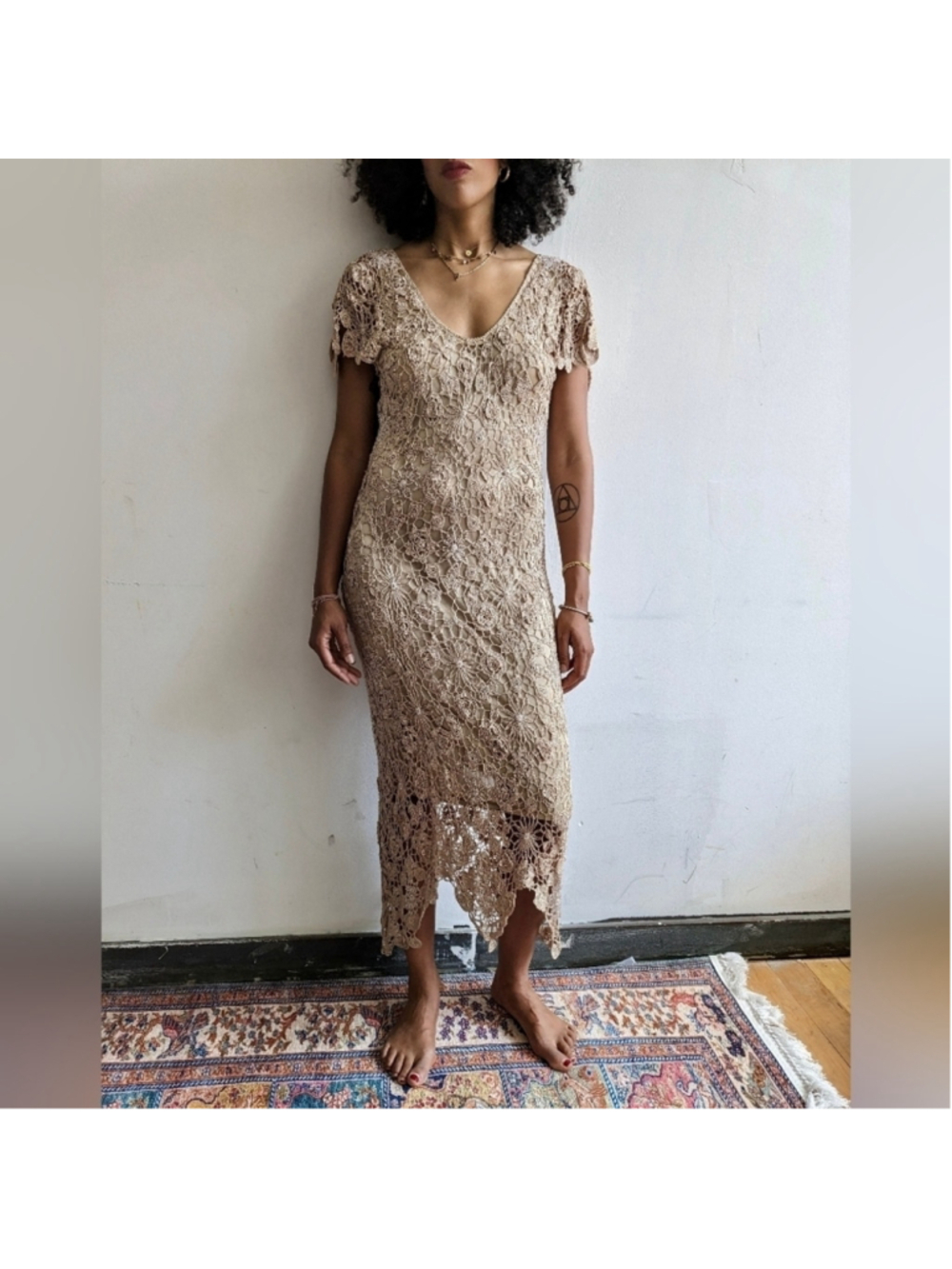 Cartise Vintage Crochet Dress Size 4 In VGUC